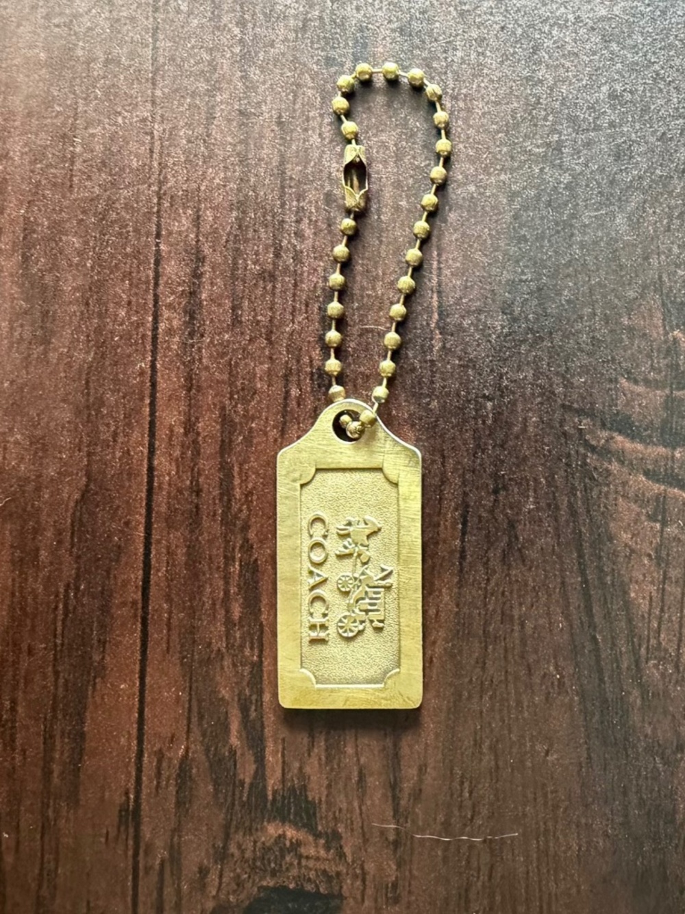 Authentic Vintage COACH Solid Brass Horse & Carriage Heritage Hangtag Fob 1.5”